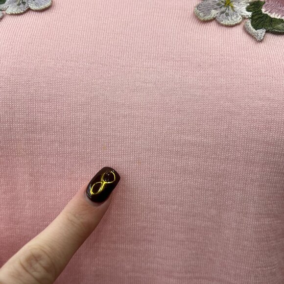 $1325 Dolce & Gabbana Pink Pullover Cashmere Embroidered Sweater size 12/50 - Picture 4 of 11